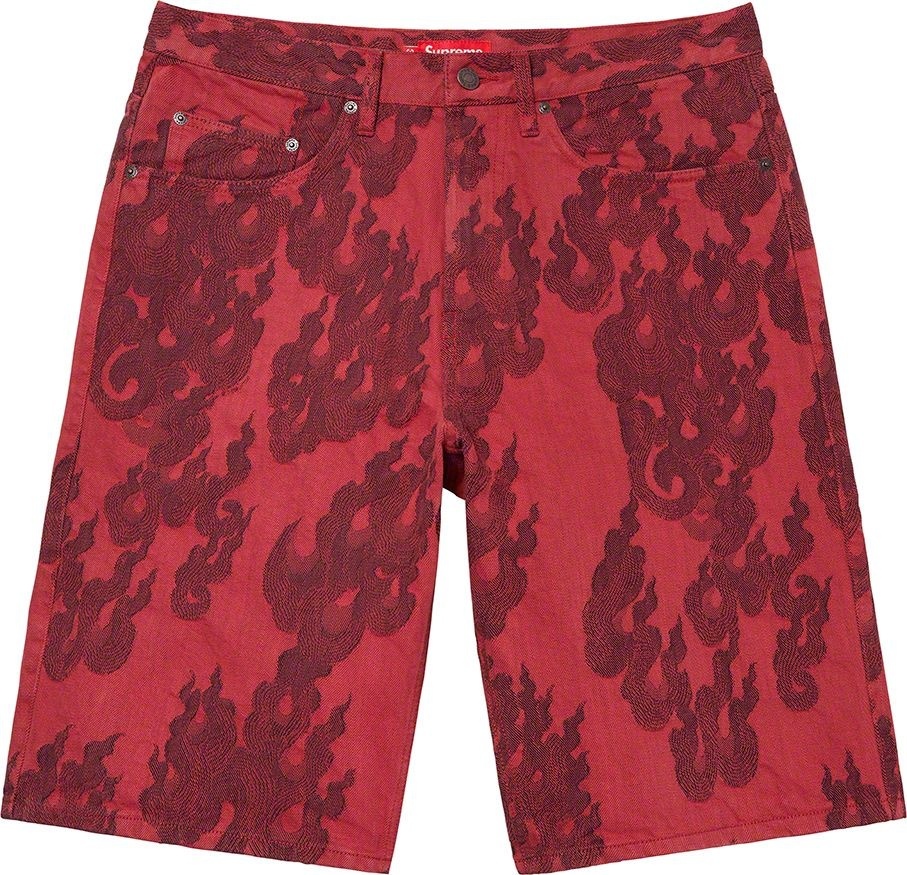Flames Jacquard Baggy Denim Short view 17